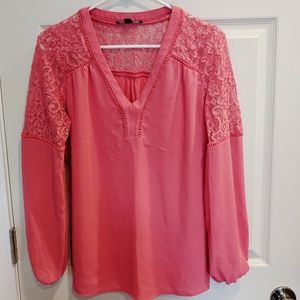INC Coral Long Sleeve Blouse